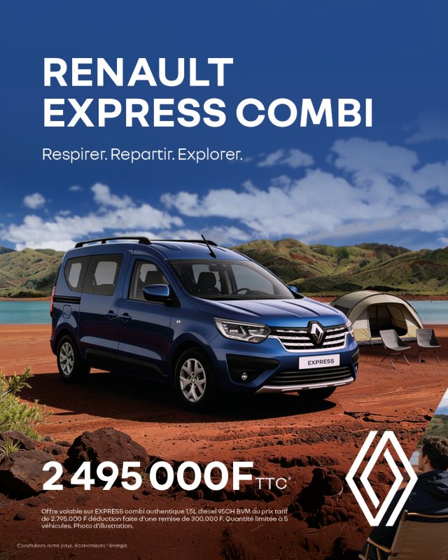 Renault Express Combi à partir de 2 495 000 F TTC